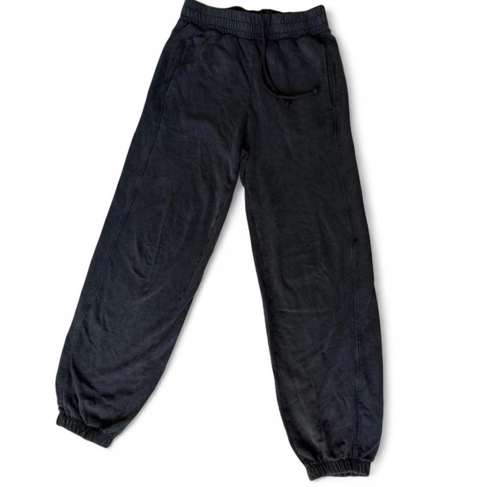 Bershka 100% Cotton Dark Grey/Black Drawstring Jogger Sweatpants with Pockets XS